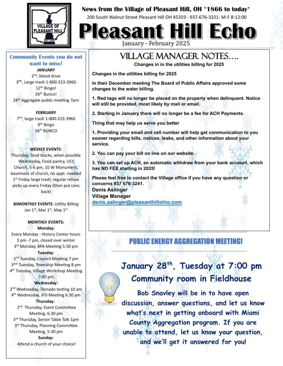 January / February 2025 Newsletter cover
